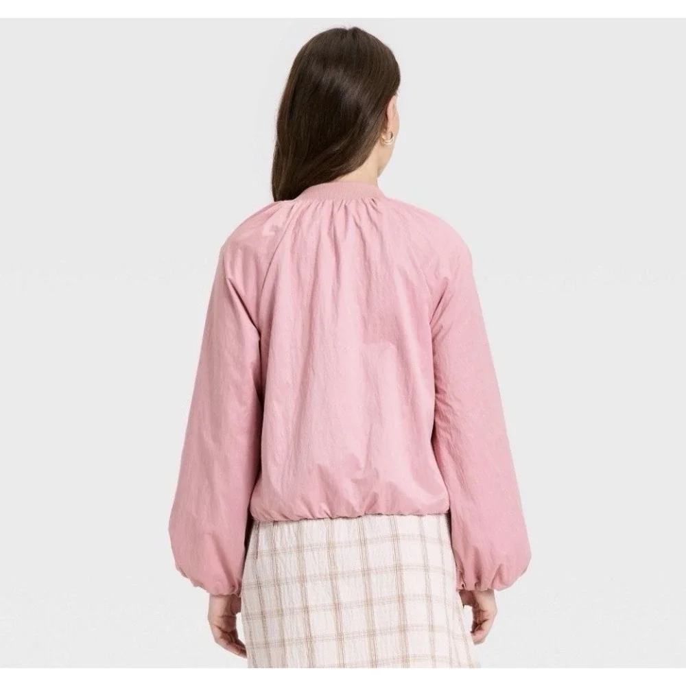 Women's Size XS Pink Lightweight Bomber Jacket - A New Day